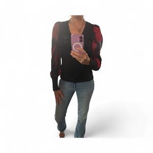 DKNY Black Ribbed Knit Sweater